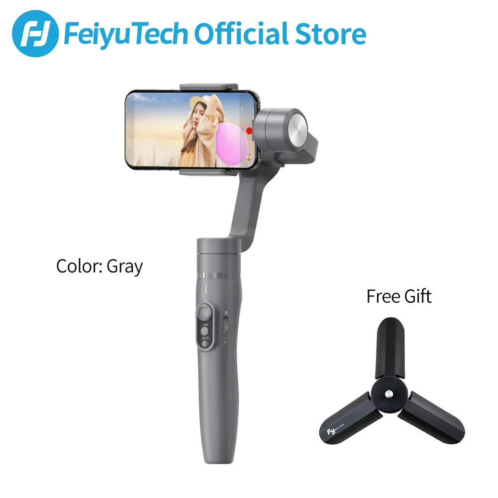 FeiyuTech Vimble 2 ручной смартфон карданный штатив стабилизатор с 183 мм полюсом для iPhone X 8 7 samsung XIAOMI 57~ 84 мм - Цвет: Vimble 2-Gray