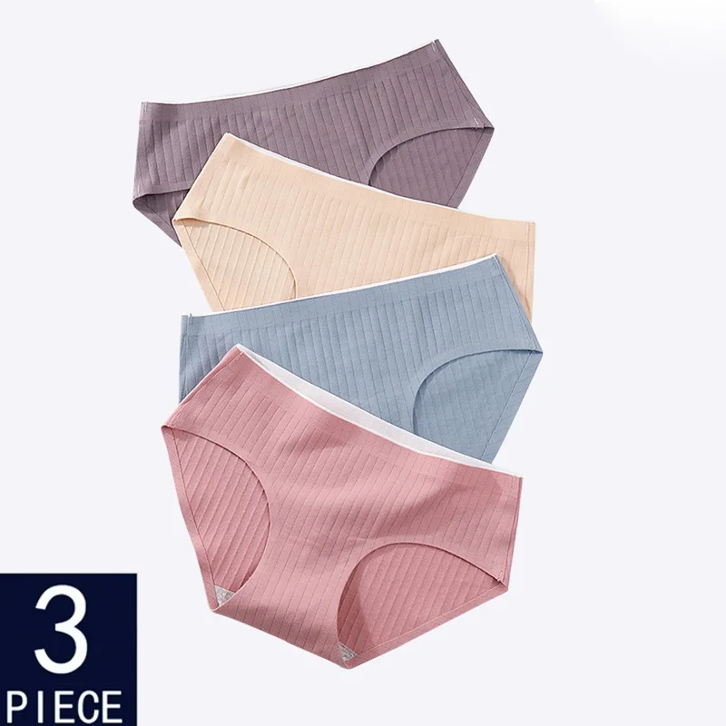 

3 Pcs Women Underwear Cotton Panties High Quality Soft Comfortable Briefs Pure Color Breathable underwear