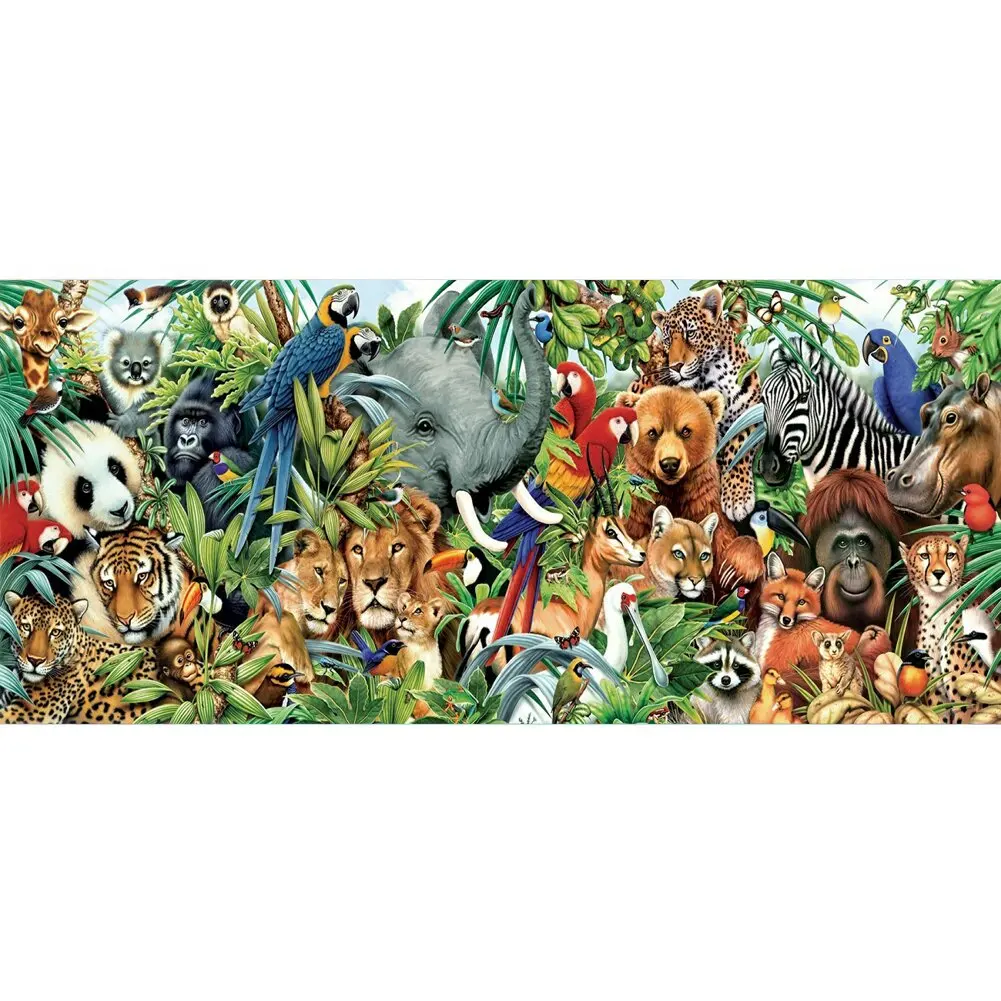 

DIY Animal Diamond Painting Elephant, Panda, Tiger, Lion Full Round Drill Diamond Mosaic Cross Stitch Kit Home Wall Art Decor