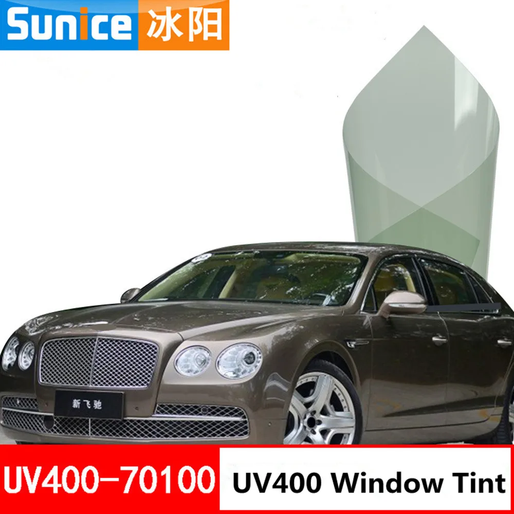 

SUNICE Light Green Car Window Tint VLT 70% Car Front Windshield Self Adhesive Vinyl Film Side Rear Glasses UV Proof Car Home Use