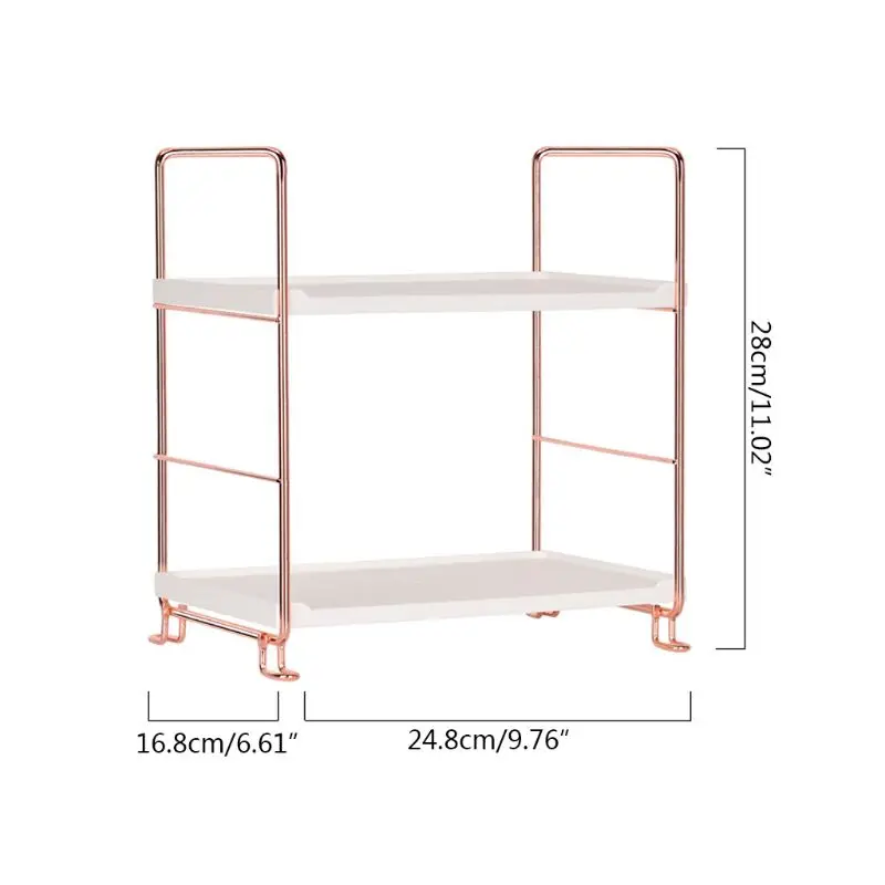 

2 Tier Multifunction Stackable Shelf Organizer for Spices Cosmetics Kitchen Bathroom Storage Rack Holder
