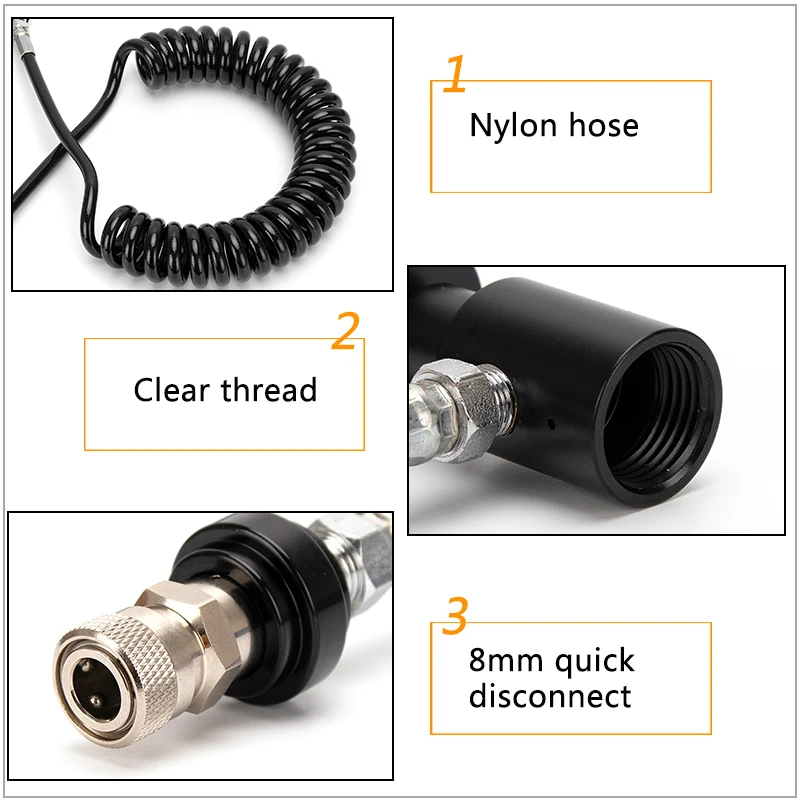 Шланговый шланг для пейнтбольной катушки PCP толщина 8 мм быстрое отсоединение