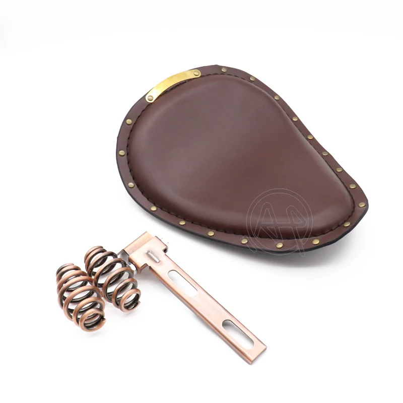 Универсальное мотоциклетное Ретро коричневое сиденье из искусственной кожи + 3