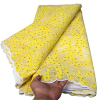 5 yards yellow high quality african sequins lace fabric 2021 sewing nigerian occasional wear for wedding wholesale retail 917225