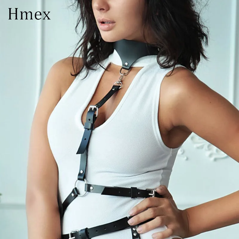 Сексуальная Женская кожаная портупея Goth в стиле панк нагрудная цепочка подвязка