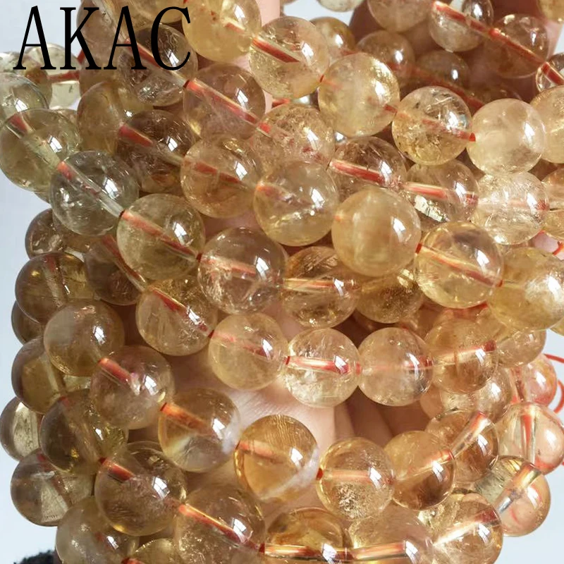 

Approx10mm+-0.3 100% Natural citrine quartz bracelets smooth round beads for Jewelry making deisgn