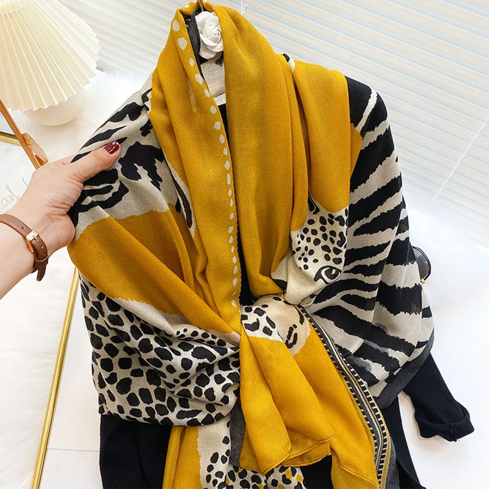 

New Beach Print Silk Scarf Women's Dual-use Silk Scarf Spring Long Shawl