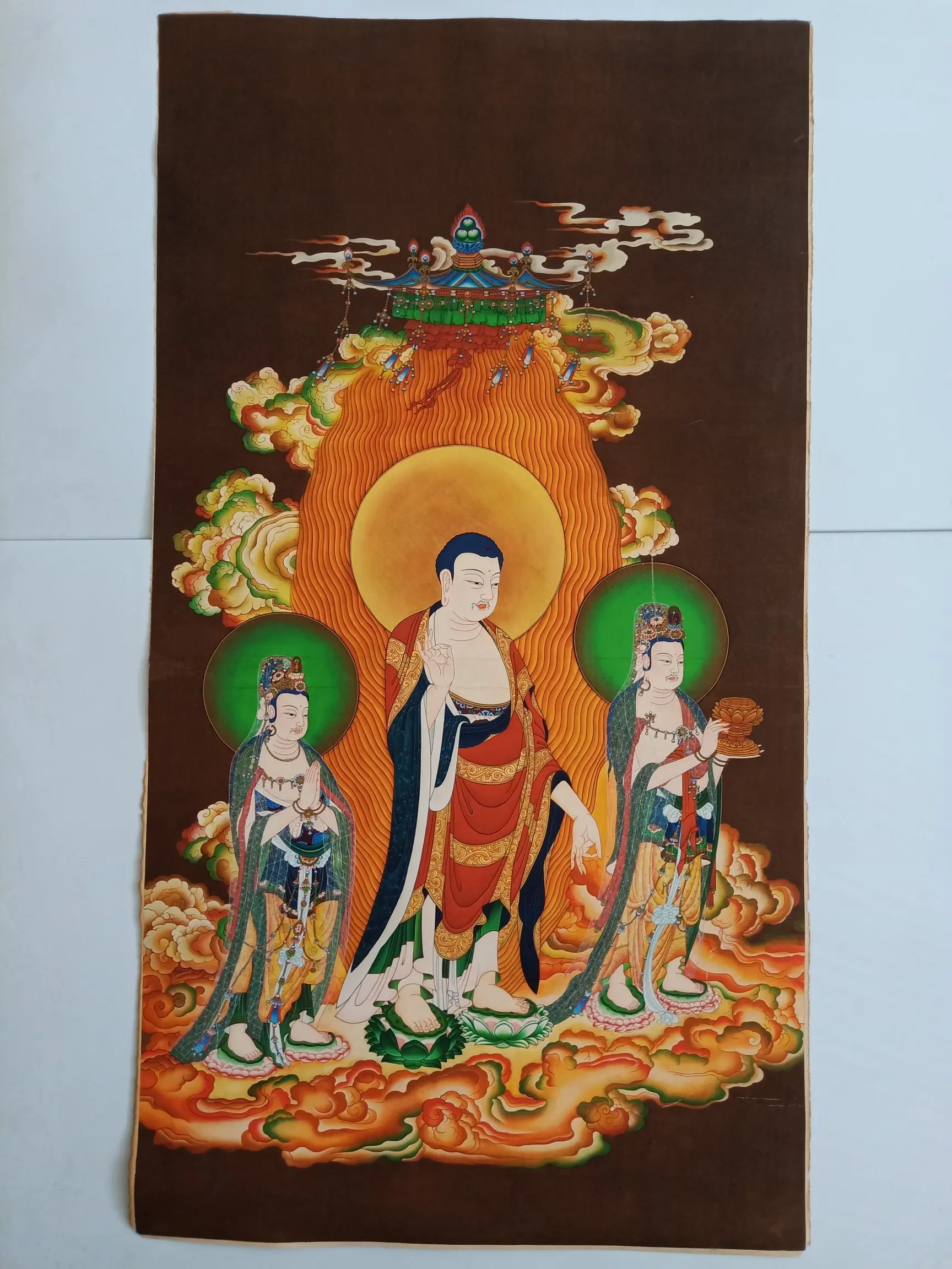 

Китайская Картина из бумаги Thangka Тибетский тангка Тибетский буддизм трехмерная картина ретро украшение для дома