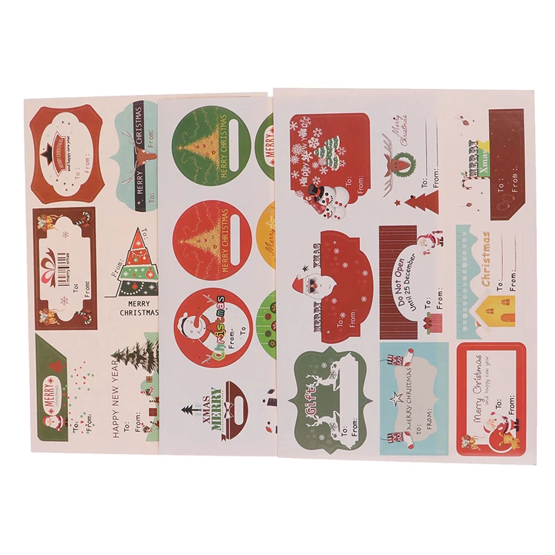 120 шт./лот новогодняя елка снеговик круглые самоклеящиеся уплотнительные