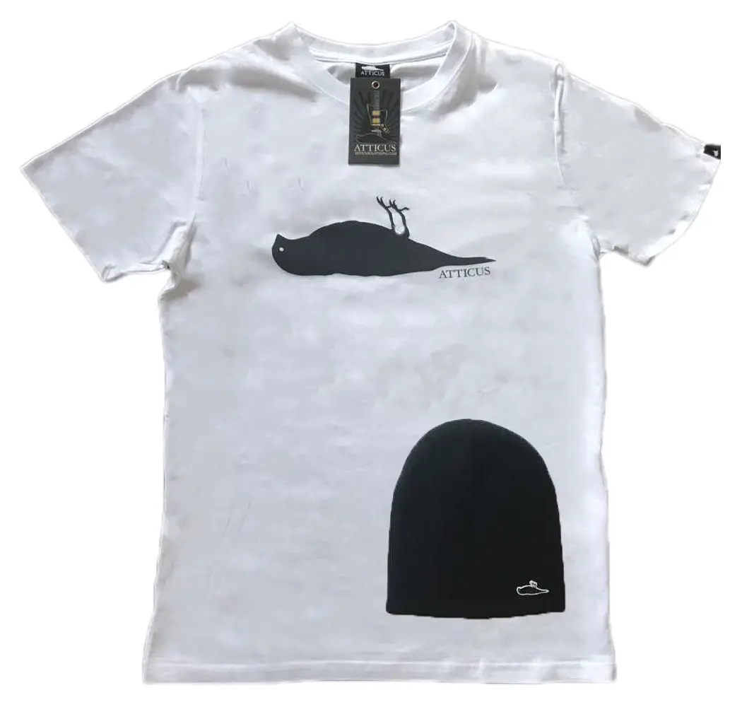 Atticus Crow логотип официальная мужская футболка + Официальная с принтом Beanie Летний