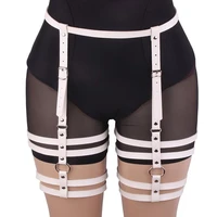 layered leather leg harness belts garter goth stockings sexy lingerie women body straps thigh belt suspender accessories