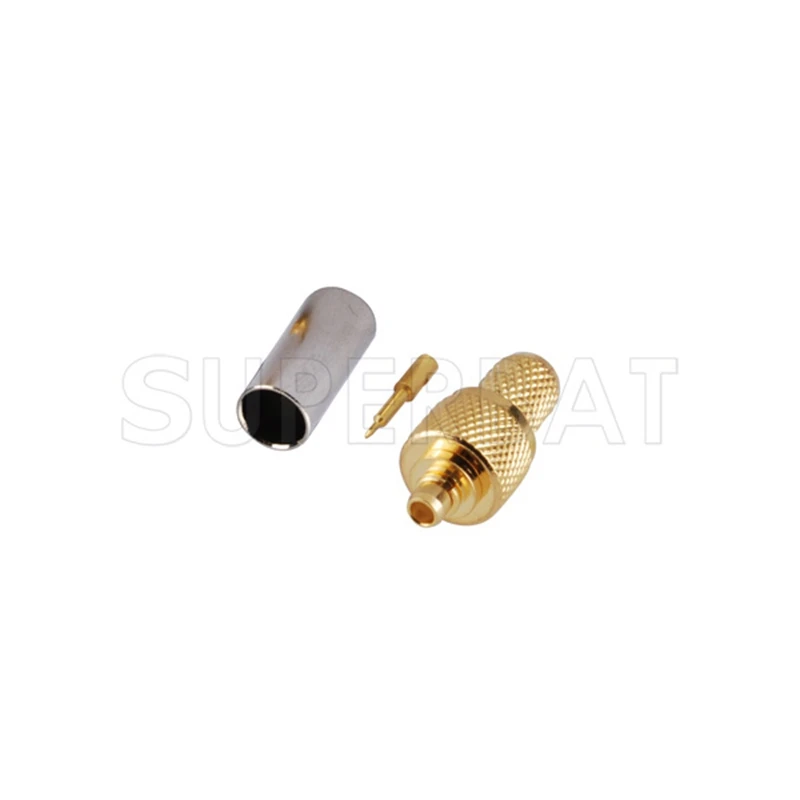 Superbat 10pcs MMCX Crimp Male RF Connector for Coaxial Cable RG58 LMR195