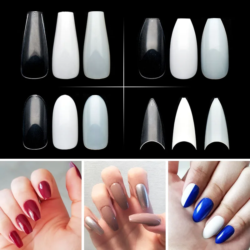 1 Сумка Балерина поддельные ногти длинный гроб накладные художественные советы