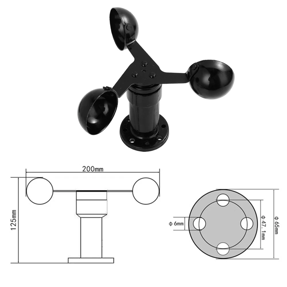 RS485 ветер Скорость Сенсор индикатор Анемометр алюминиевый сплав Импульсный