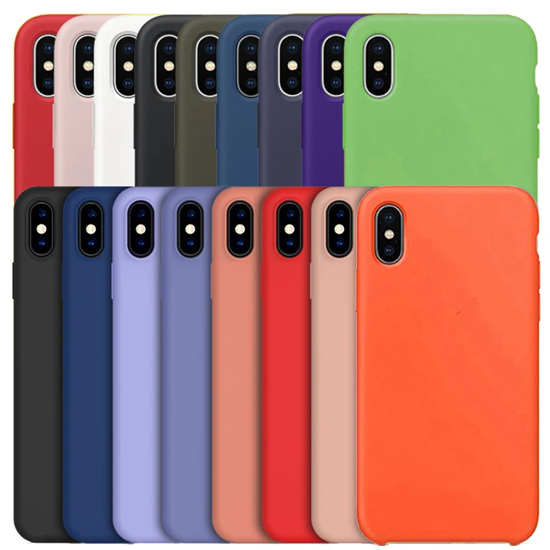 Жидкий силикон чехол для iphone 6 6s 7 8 Plus Coque без логотипа телефона apple X XS Max Fundas XR 5 Shell