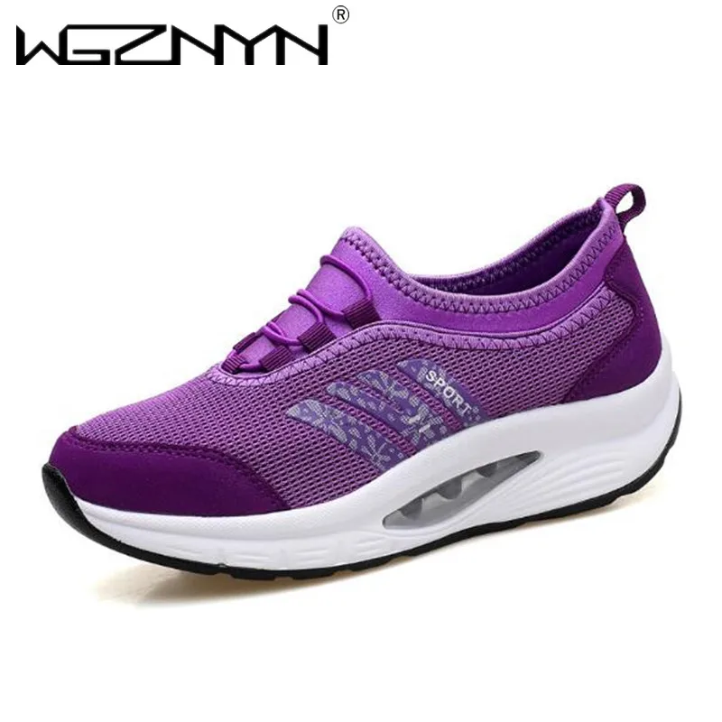 

Women Tennis Shoes Breathable Mesh Height-increasing Slip-on Female Sock Footwear Outdoor Women Sneakers Thick Bottom Platforms