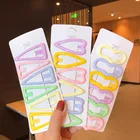 Заколки для волос, 6 шт.компл., для женщин и девочек, с разноцветными сердечками, треугольные шпильки