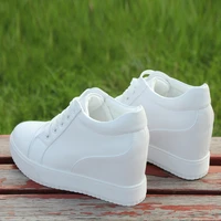 white hidden wedge heels sneakers casual shoes woman high platform shoes womens high heels wedges shoes for women