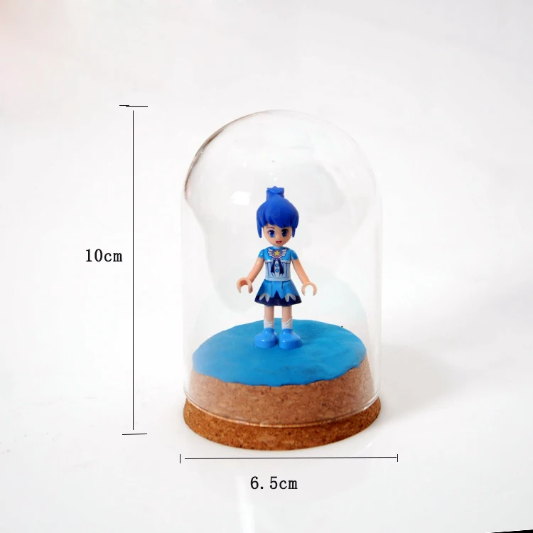 Fenteer Pack of 4 Small Clear Glass Dome Cover Cloche with Cork Base 10x6.5cm | Дом и сад