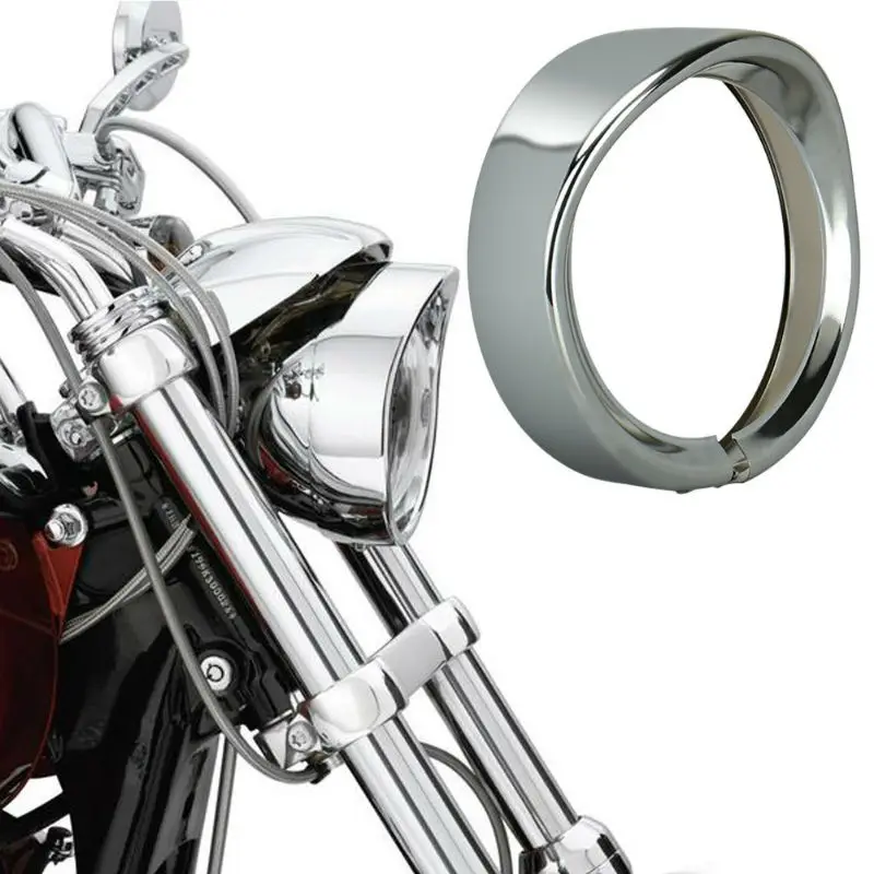 

5.75" 5 3/4 inch Visor Style Headlamp Trim Ring for Sportster 883 XL883 1200 Dyna Softail Iron 883 XL for 5.75" LED Headlamp