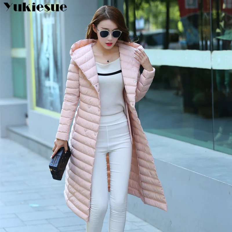 Женская куртка на утином пуху зимняя верхняя одежда 2018 пальто женская длинная