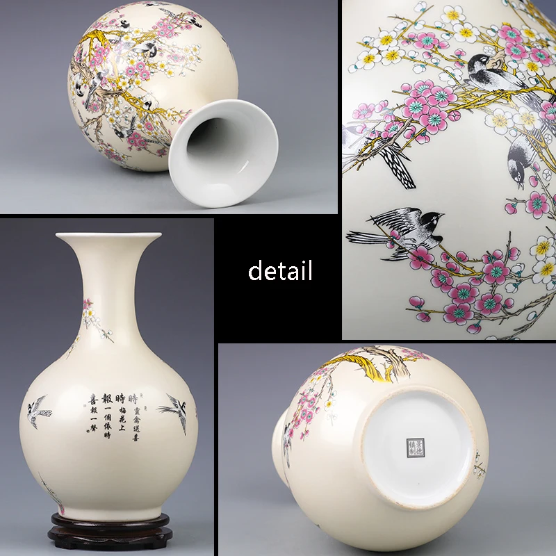 Большая керамическая ваза Цзиндэчжэнь большая в китайском стиле с изображением