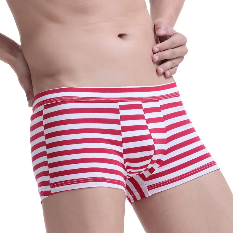 Лидер продаж мужское нижнее белье мужские боксеры сексуальное в полоску