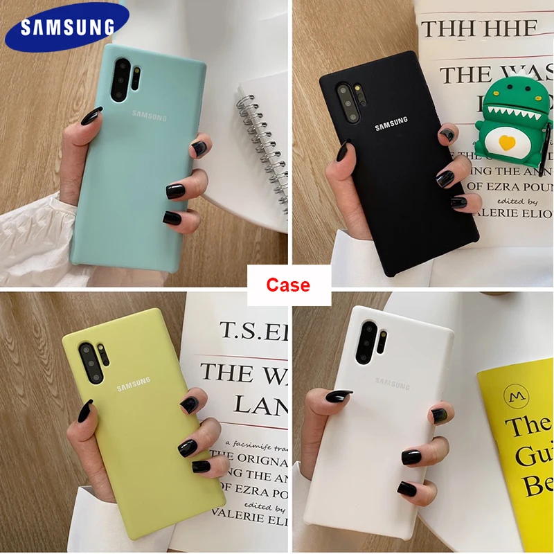 Оригинальный чехол для Samsung Note 10 + из жидкого силикона Гладкий мягкий на ощупь