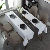 marble leather pvc letters table cloth decoration furniture waterproof cover cricheted table cover dining tablecloths banquet