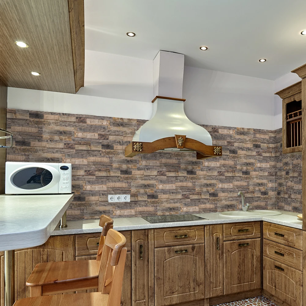 Самоклеящаяся мраморная напольная плитка из натурального дерева Настенная