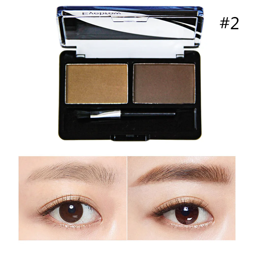 SANIYE 2 Colors Eyebrow Powder Palette Eye Brow Enhancer Professional Waterproof Makeup Eye Shadow With Brush E0220 - Цвет: 2