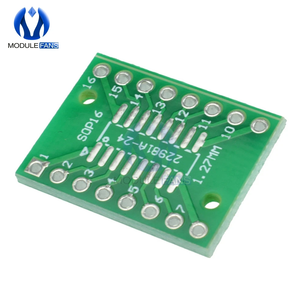 50pcs Diy Kit TSSOP16 SOP16 SSOP16 To DIP16 0.65/1.27mm IC Adapter PCB Board Module | Электронные компоненты и