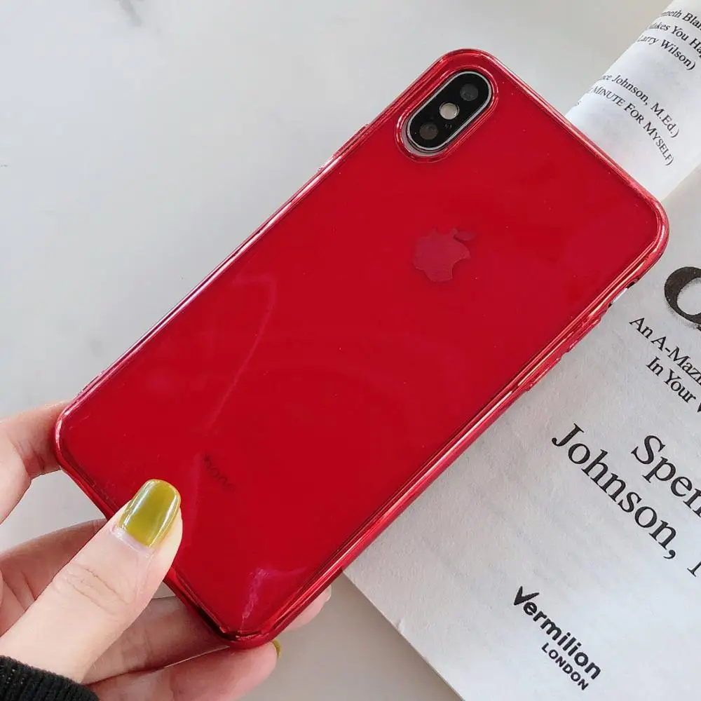 Модный мягкий из высокотемпературного полиуретана чехол для iPhone X Xs Max XR 8 7 6 6s Plus Роскошные Защитные Чехлы и сумки для мобильных телефонов чехол - Цвет: Красный