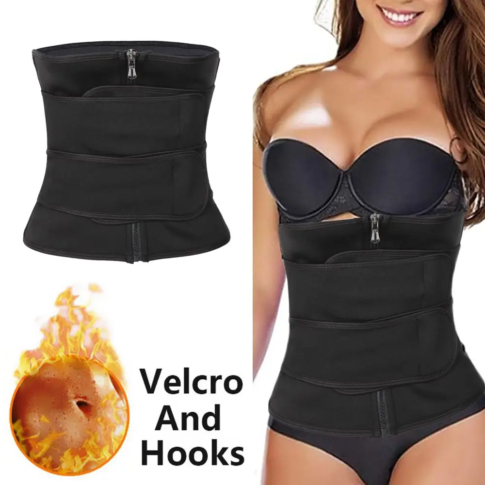 

Zipper Sweat Belt Waist Trainer Men Women Fitness Shapewear Yoga Shaping Body Sculpting Clothing Slimming Shapewear