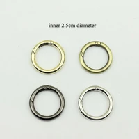 5pcs 25mm spring alloy metal d o ring bags belt strap dog chain round openable buckles diy snap clasps clip bag accessories