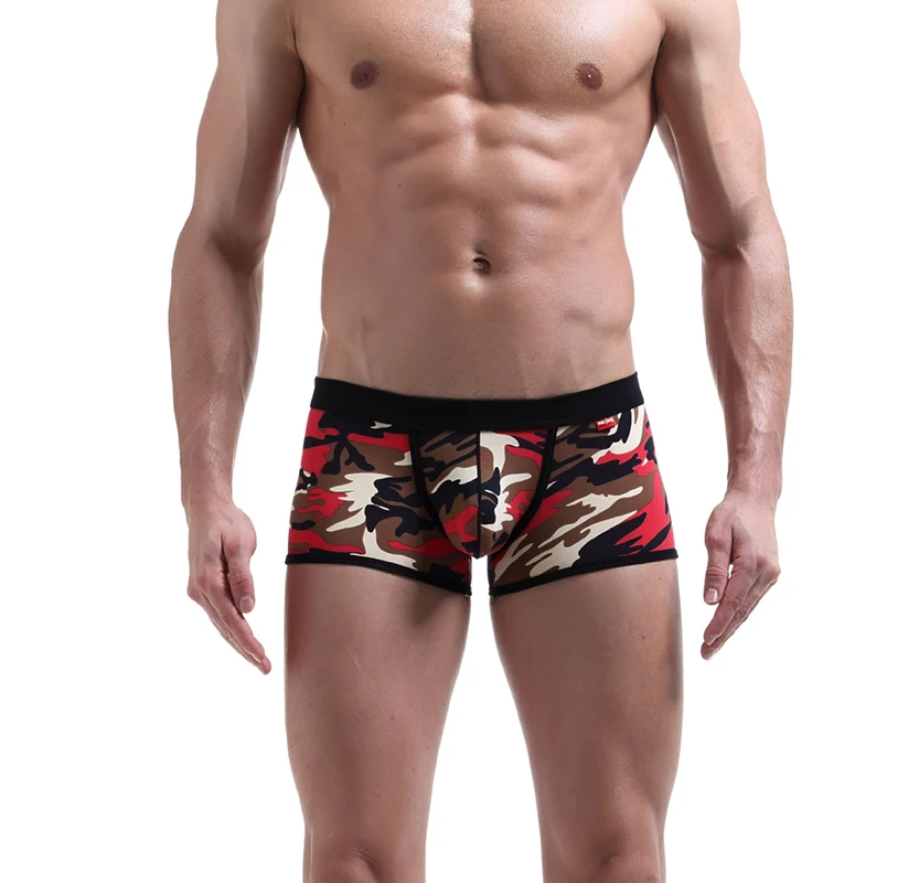 

6 color Ice Silk Mens camouflag Pouch Sexy Underwear Man Erotic Gay Boxer Shorts