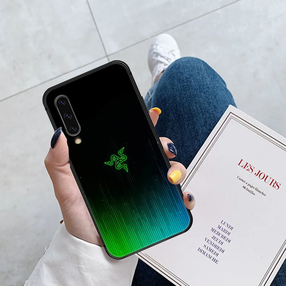 

Razer Electronics Brand Green Phone Case For Huawei P Mate 10 20 30 40 Pro Lite Smart 2019 2021 black Cover 3D Shell Soft Etui