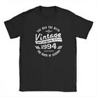 Мужская Винтажная футболка, черная футболка из чистого хлопка с круглым вырезом и круглым вырезом в стиле хип-хоп, 1994