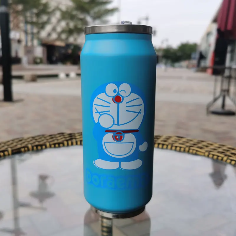 Doraemon Abay Lovers кружка креативная нержавеющая сталь термос чашка бутылка вакуумная колба солома кофе термосы банки чашки термо банки - Цвет: Doraemon
