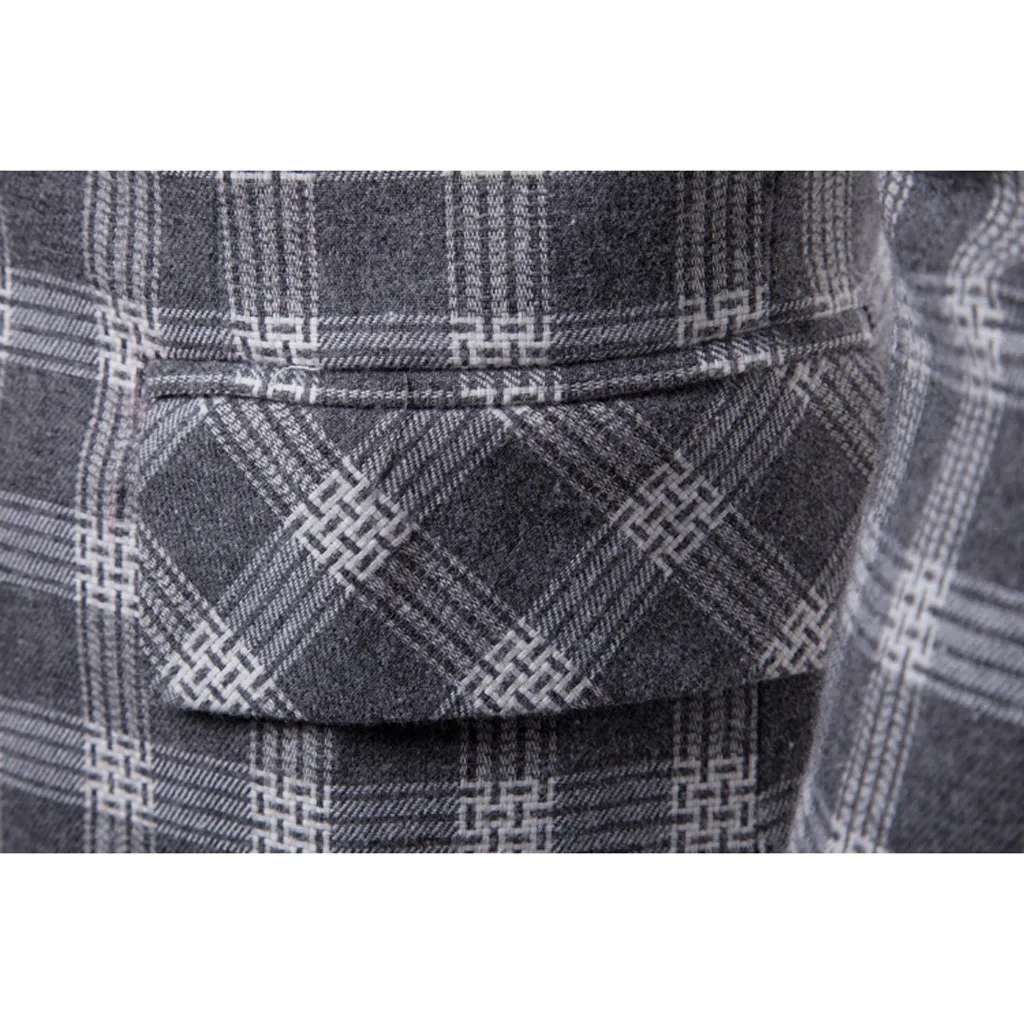 Мужской Блейзер Осенний Повседневный клетчатый деловой Свадебный костюм с