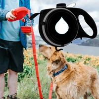 multifunction small pet dog leash rope for big dog collar with built in water bottle bowl waste bag dispenser dog accessories