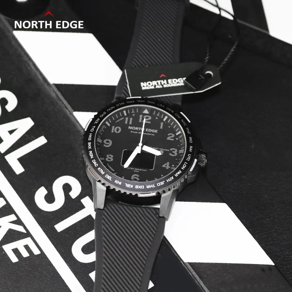 Подарочные ремешки North EDGE мужские цифровые часы 1 3 дюйма монитор сердечного ритма