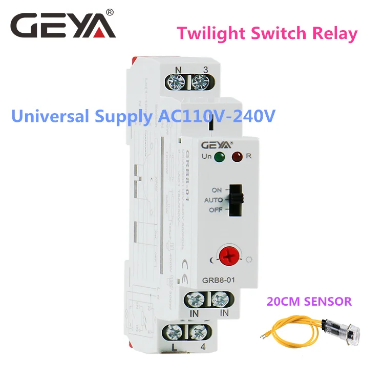 10 шт. Бесплатная доставка GEYA GRB8 01 выключатель света с внешним fotosensor AC110V 240V 50 Гц 60