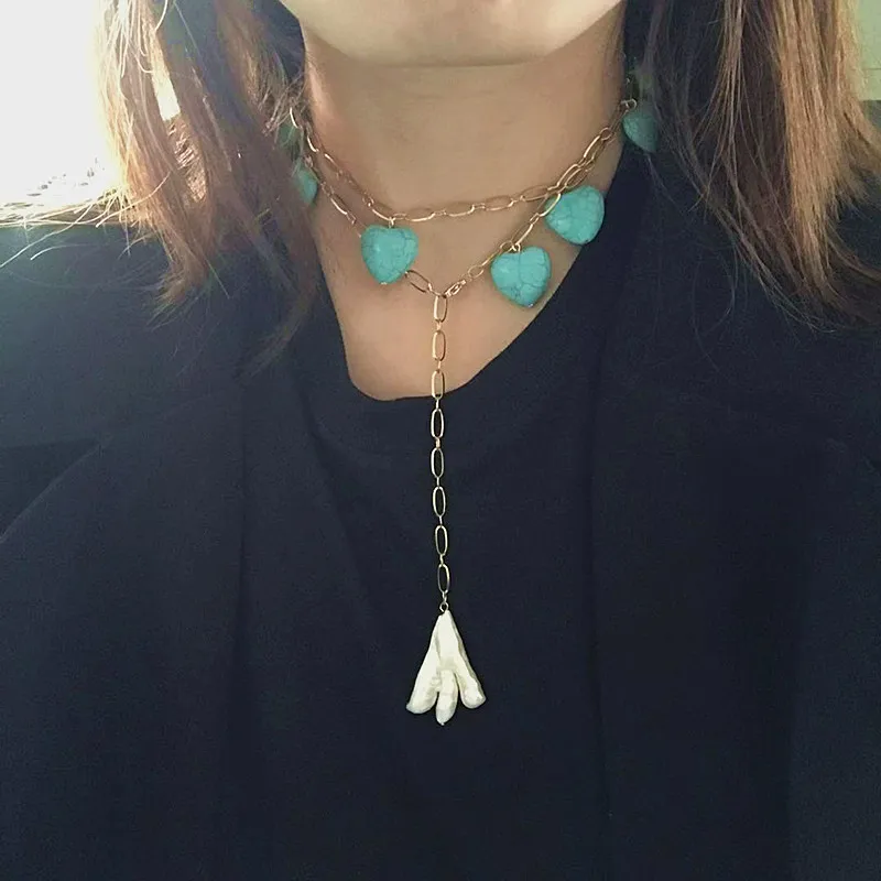 Модное ожерелье из натурального жемчуга женское красный коралл подвеска в