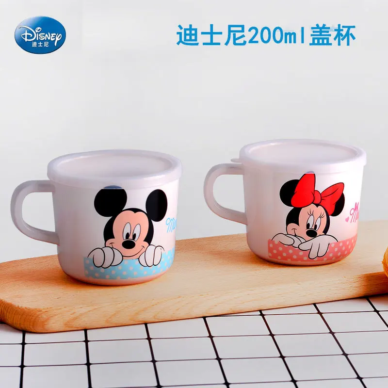 

200ML new Disney Cartoon Mickey Minnie Straw cup boys girls kindergarten Bottle Single ear cup