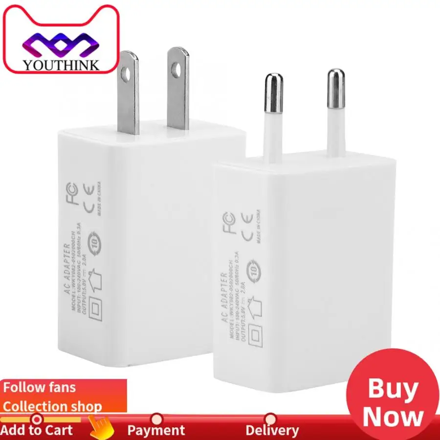 ЕС США Plug 10 Вт 5V2A Смарт быстрое зарядное устройство для зарядки телефона адаптер