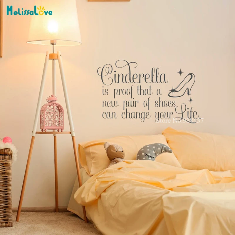 

Новая пара обуви может изменить вашу жизнь Цитата постер декоративный для спальни Съемные Виниловые обои BA774