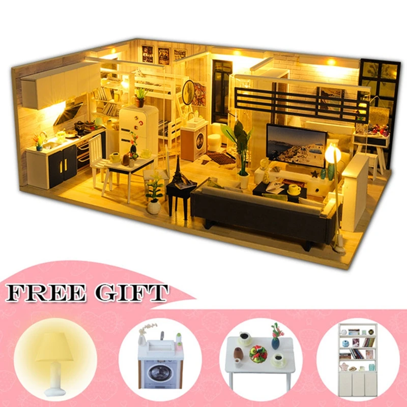 Рождественский подарок мебель Миниатюрный Кукольный дом деревянные миниатюры