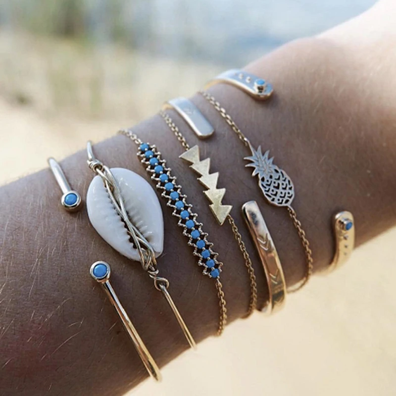Tocona богемные браслеты с ананасами золотые индийские украшения в стиле бохо