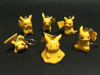 tomy pokemon action figure cute and cute sitting posture and changeable pikachu 6 keychain pendant model toys